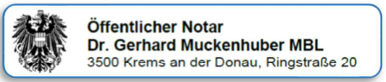 Logo &ouml;ffentlicher Notar Dr. Gerhard Muckenhuber MBL